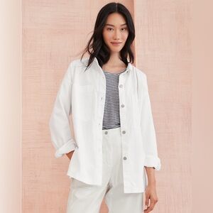 NWT Eileen Fisher Cotton Hemp Stretch Shirt Jacket